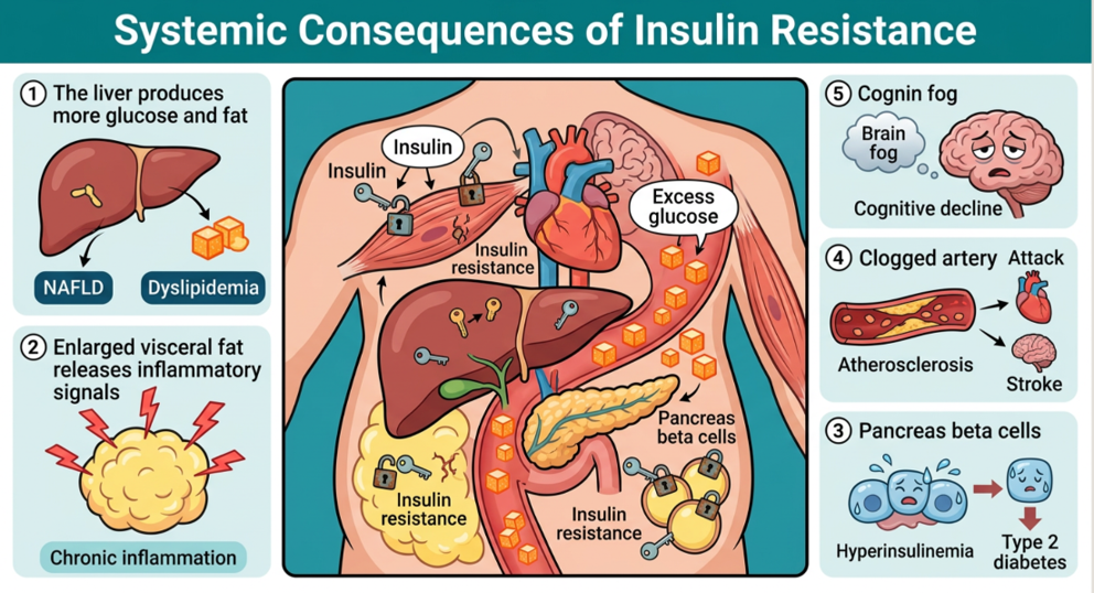 Figure 3. Multi-system clinical manifestations of insulin resistance.